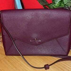 kate spade Burgundy Saffiano Leather Crossbody